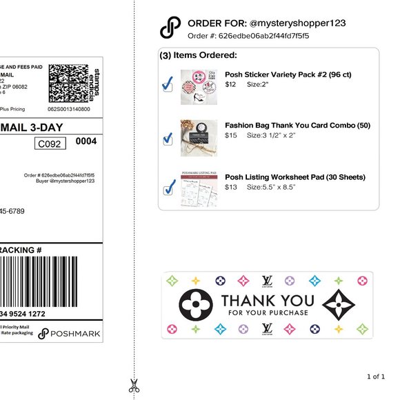 NEW - Lux Fashion Thank You Rating Sticker Labels – (48 ct) - Picture 4 of 5